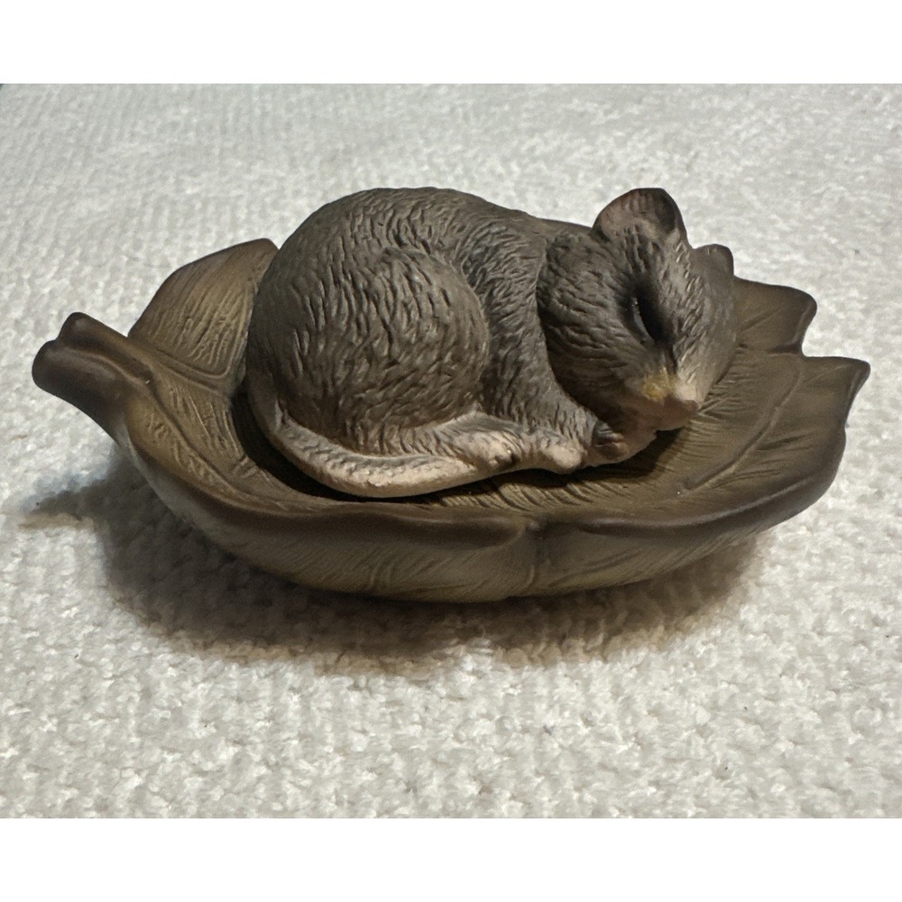 Global Art Harvey Knox Kingdom Porcelain Sleeping Mouse Figurine